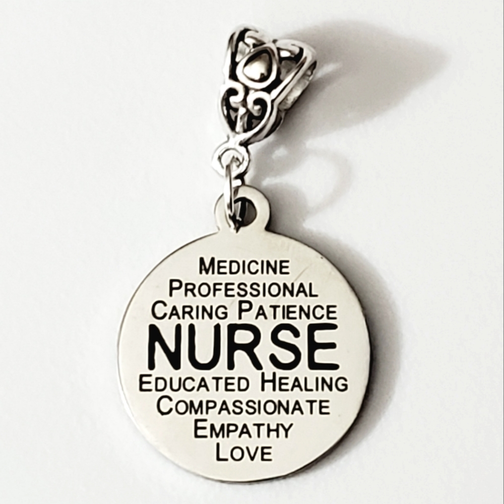NURSE necklace pendant quote saying inspirational handmade stainless steel New